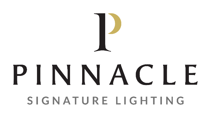 Logo for Pinnacle Signature Lighting featuring a stylized letter "P" above the words "Pinnacle Signature Lighting" on a light background.